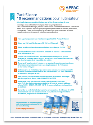 Pack Silence : 10 recommandations pour l’utilisateur