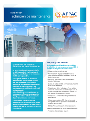 Fiche métier : technicien de maintenance