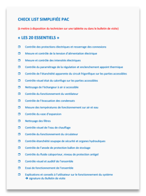 Check-list : Entretien des pompes à chaleur